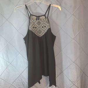 💋 Maurices handkerchief ham black tank top medium